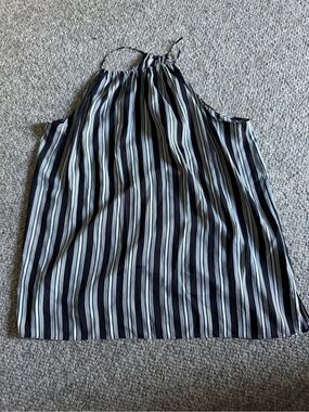 LOFT Black and White Striped Halter Camisole